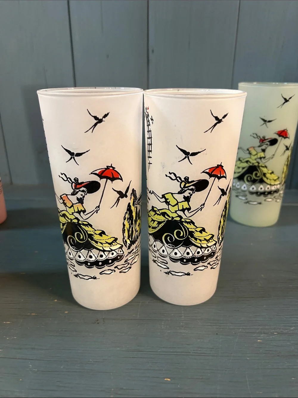 Libbey Pastel Countrygirl Glass Tumbler Set - Pink, Yellow, Cream, Light Green